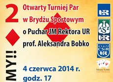 II Otwarty Turniej Par w Brydżu Sportowym o Puchar JM Rektora UR prof. dr hab. Aleksandra Bobko