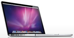 Side angle view of the MacBook Pro with open lid