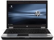 Front view of the HP EliteBook with open lid